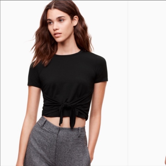 Aritzia Tops - Wilfred Aritzia Angie front tie shirt black M